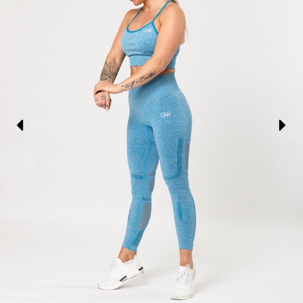 ICANIWILL Queen 7/8 Blue Melange Leggings MEDIUM